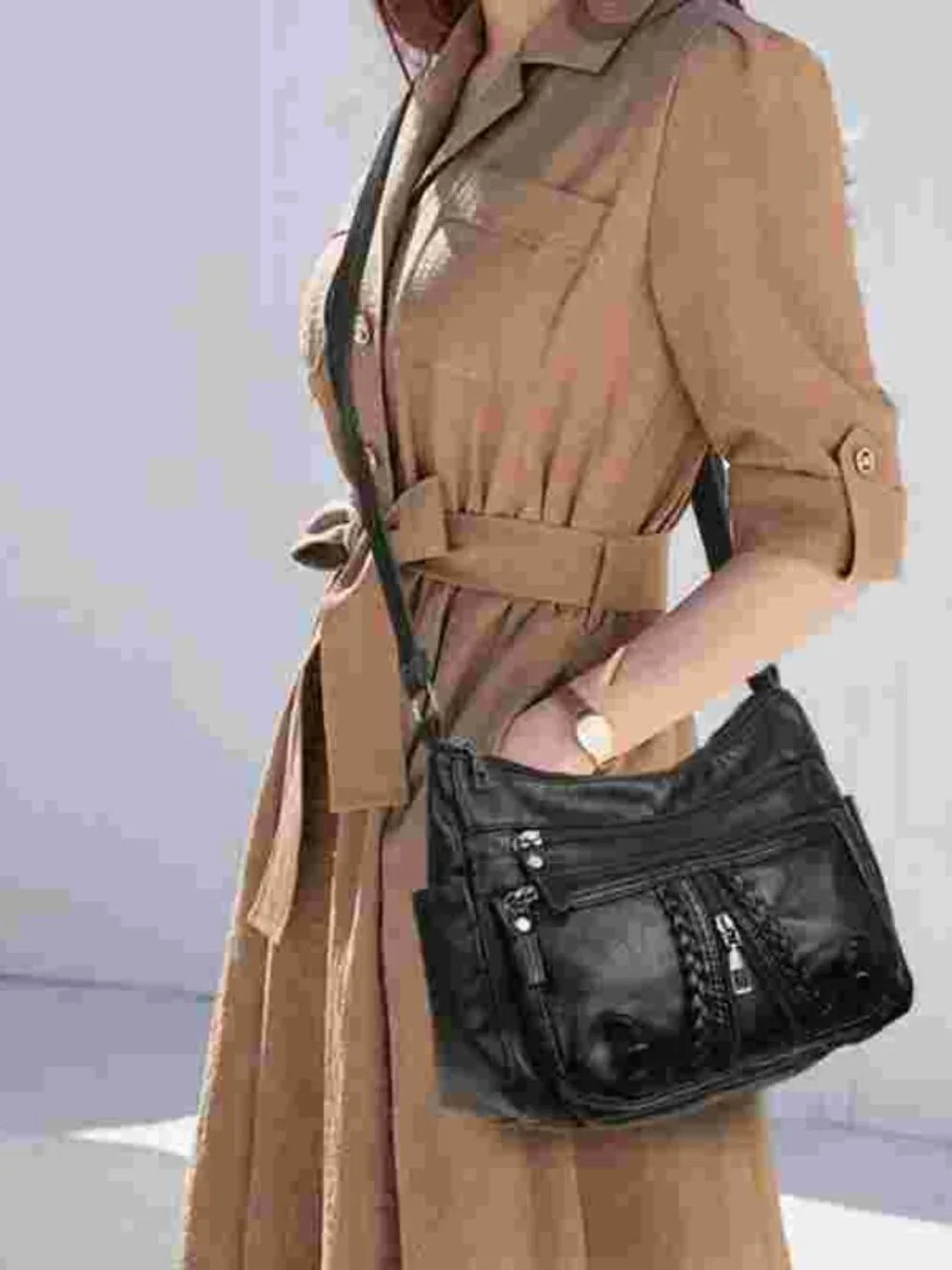 Large Capacity Multi Pocket Mom Bag Crossbody Backpack